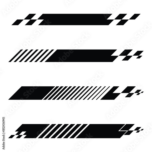 Set of abstract racing stripes stickers