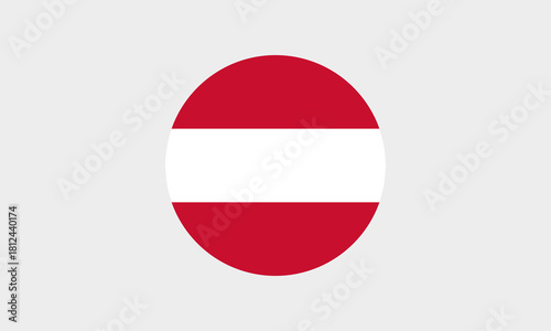 Flagge Österreich – Professionelles rundes Icon mit korrekter Farbdarstellung