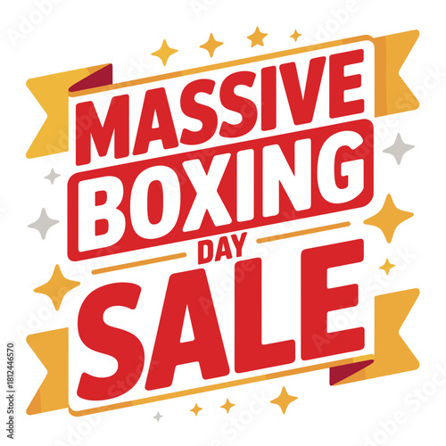 Massive sale typographic badge design – Ideal for shopping events, discount flyers, or e-commerce banners.