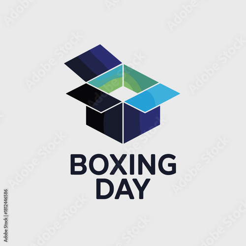 Modern blue open cube symbol – Great for tech startups, unboxing concepts, or modern business logos.