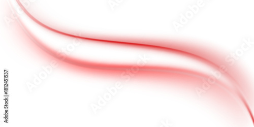 Red shiny sparks spiral wave. Curved bright speed line rotates. Shiny wavy path. Magic red swirl with glare. Glowing swirl effect.