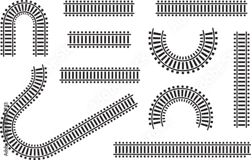 rail multiple track layouts including loops curves and straight pieces