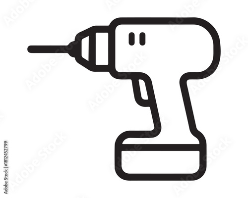 Illustration of a cordless drill isolated on white background