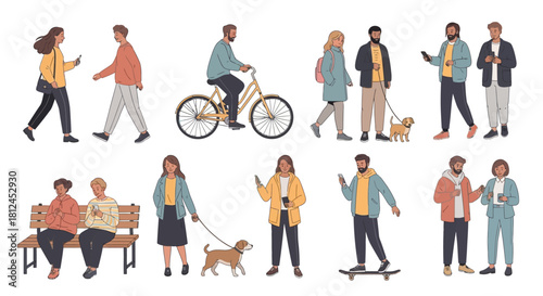 vector collection of people living their daily lives
