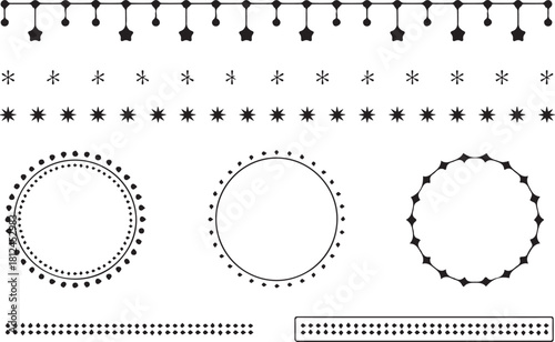 border circular frames dotted rectangle frames ornamental vector pack