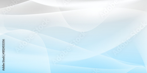 Abstract white wavy glowing lines on a blue background. Futuristic digital high-technology pattern. Health Care concept. Vector illustration