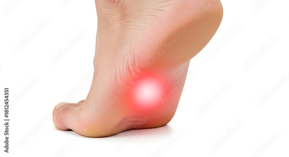 Fototapeta premium Heel Pain: Plantar Fasciitis or Achilles Tendonitis