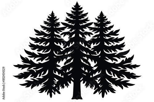 Hemlock tree icon silhouette vector with white background