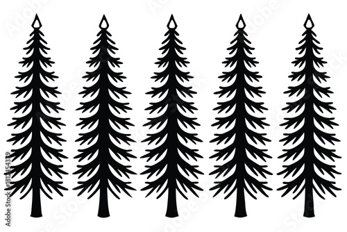Hemlock tree icon silhouette vector with white background