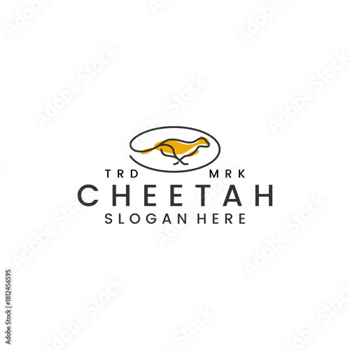 Minimalist Line Art Cheetah Logo for Brand Identity