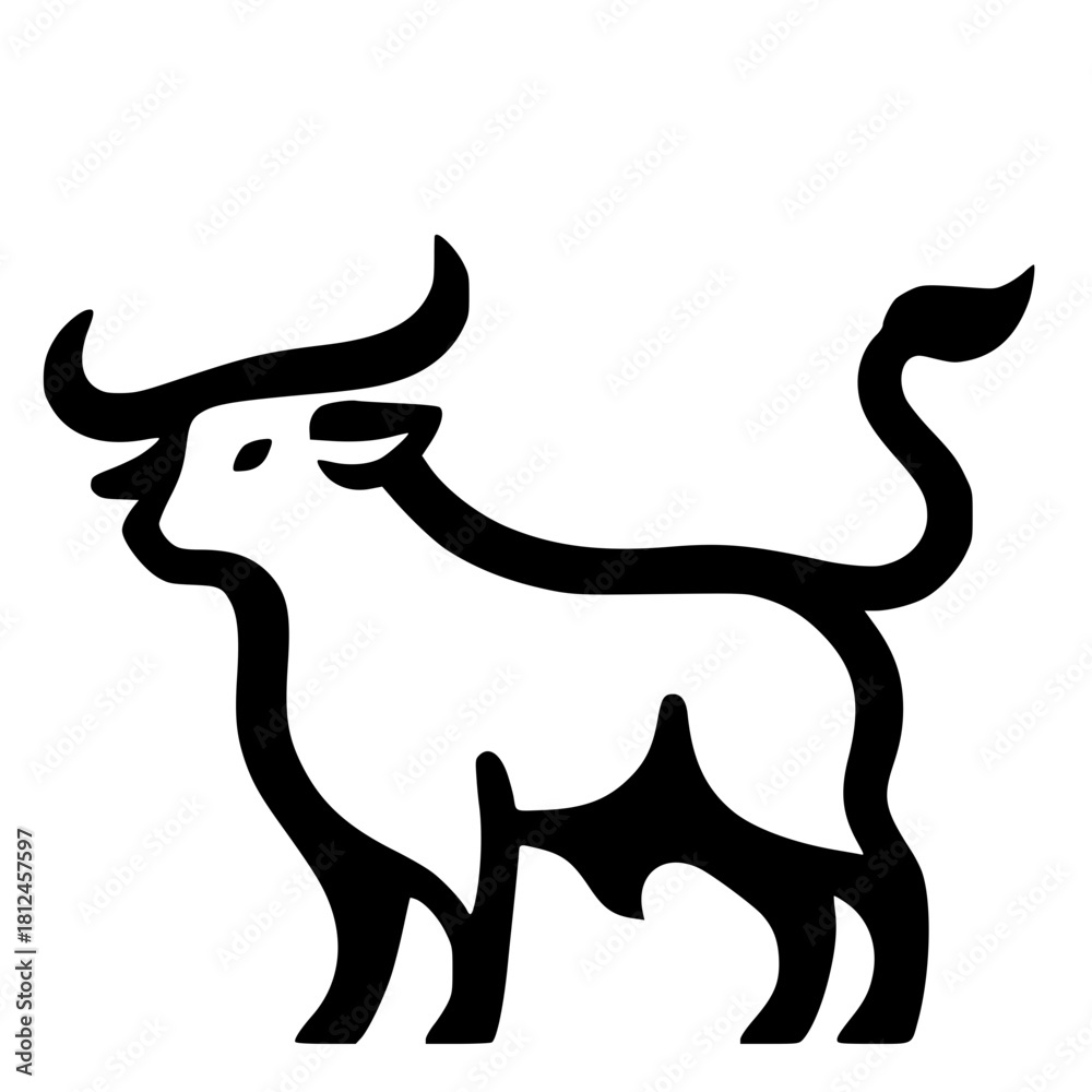 Fototapeta premium Simple bull logo silhouette vector design
