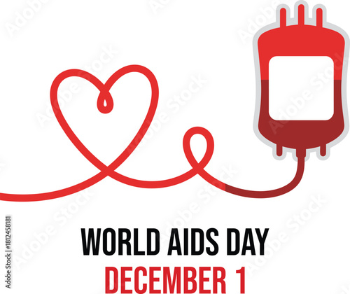 World aids day awareness and blood donation graphic symbol.