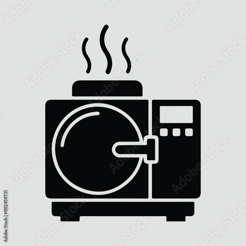 Silhouette autoclave sterilizer machine for dental care vector illustration