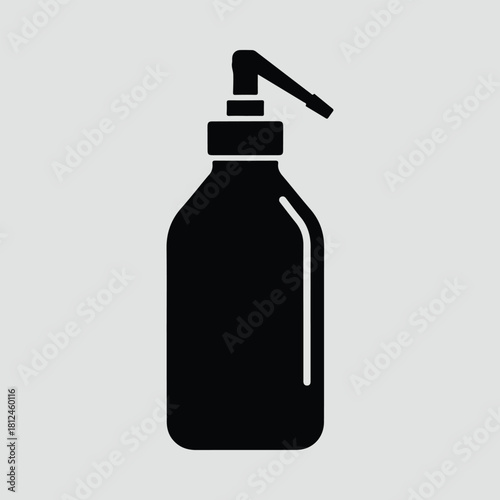 Silhouette bottle of cosmetic soap or shampoo dispenser vector illustration