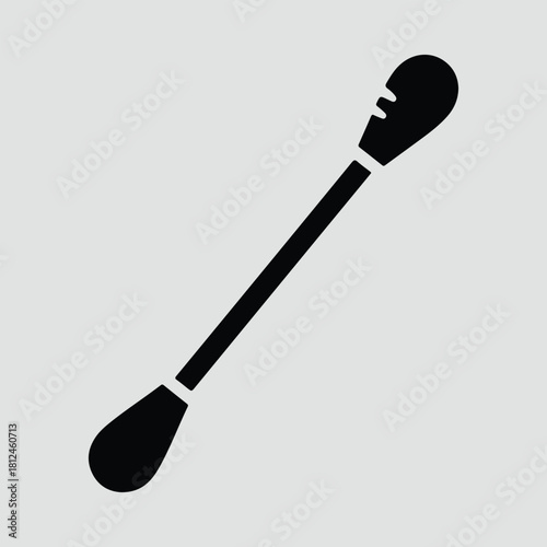 Silhouette cotton swab single use hygiene stick vector illustration
