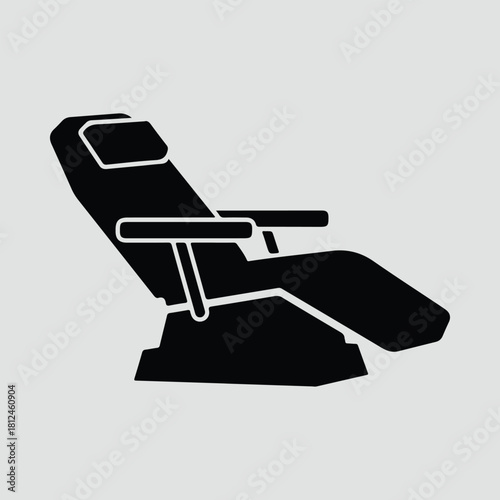 Silhouette dental chair medical equipment dentist office vector illustration