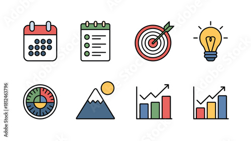 New Year Planning & Resolution Icons