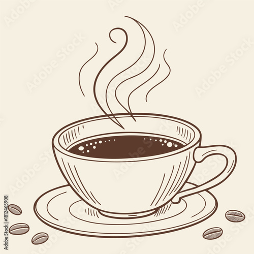 cup of coffee with steam