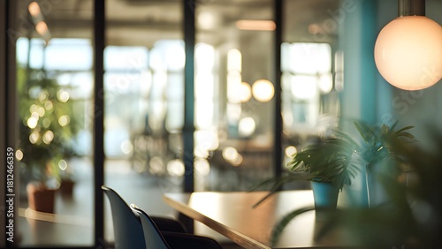 Wallpaper Mural Blurred modern office interior background. Blur simple background office with ambient lighting.  Torontodigital.ca