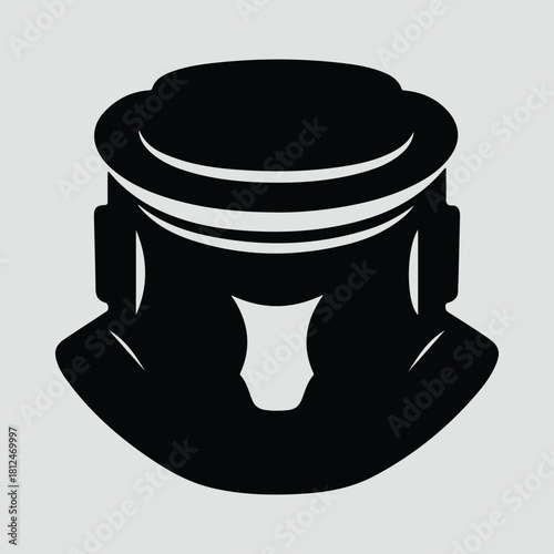 Silhouette motor engine piston cylinder auto part vector illustration