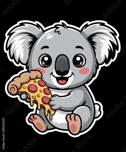 Kawaii Koala Eating Pizza Funny Pizza Lover Koala Bear