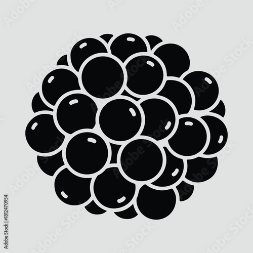 Silhouette raspberry fruit fresh and healthy black vector illustration