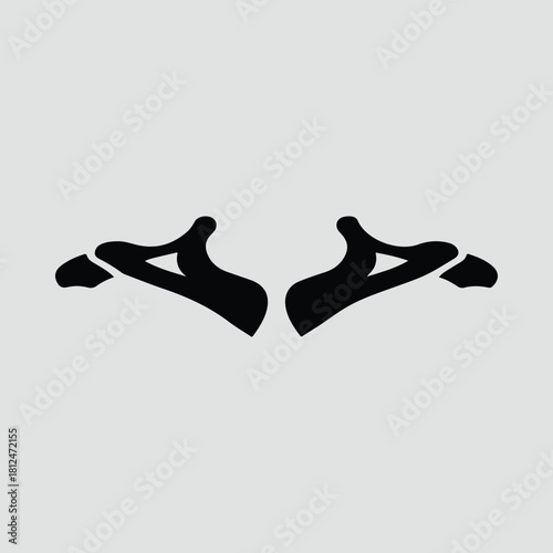 Silhouette two hands cupping gesture offering receiving vector illustration