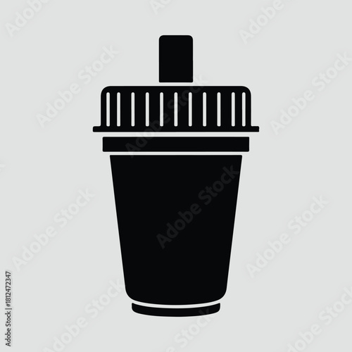 Silhouette water filter pitcher household appliance vector illustration