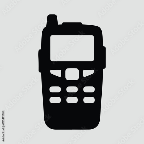 Silhouette walkie talkie portable radio communication device vector illustration