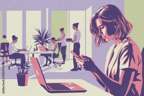 Dynamic Collaborative Workspace with Professionals Engaged in Creative Design Activities in Soft Pastel Tones