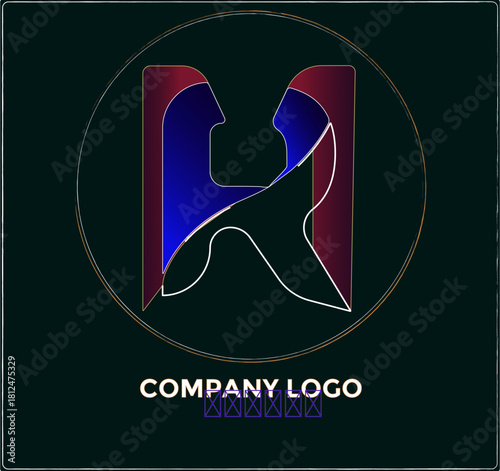mr logo company logo design geometric simple logo MR logo vector.