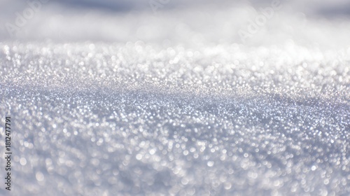 close up of fresh untouched snow glittering under bright sunlight thousands of tiny ice crystals forming a shimmering diamond like surface elevated