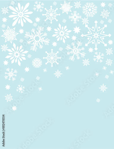Winter Snowflake Background with Falling Snow