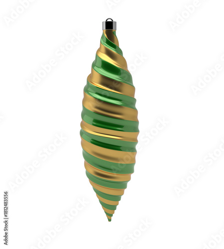 Classic Green and Gold Swirl Christmas Ornament for Traditional Festive Holiday Decoration Design