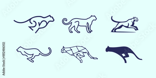 Minimalist Line Art Cheetah Logo for Brand Identity