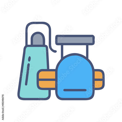 Simple flat icon illustration of juicer appliance on solid black background, isolated