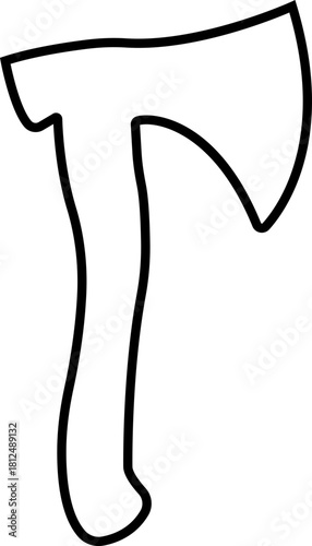 Axe Icon of Battle Axe, Hatchet, and War Tool Symbols, Black Line Vector Medieval Weapon, Lumberjack Tool, and Combat Armory Design for Graphic Use