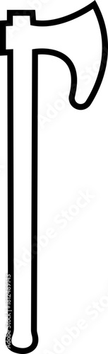 Axe Icon of Battle Axe, Hatchet, and War Tool Symbols, Black Line Vector Medieval Weapon, Lumberjack Tool, and Combat Armory Design for Graphic Use