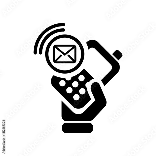 Vector illustration of single isolated phone mail icon