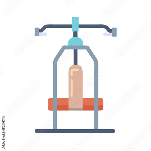 Minimalist vector illustration of a chest press weight machine for health and fitness
