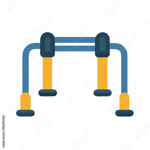 Stylized icon of pull-up bars for exercising and fitness training in park