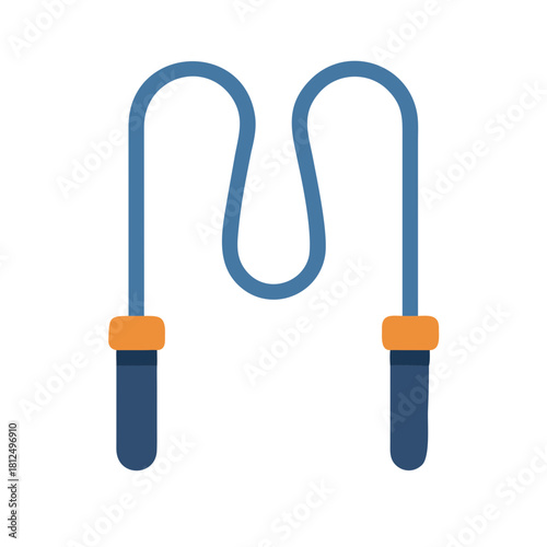Isolated minimalist jump rope illustration against black backdrop for fitness themes