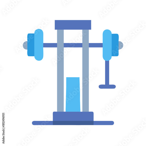 Flat vector illustration of a weightlifting machine on a black background