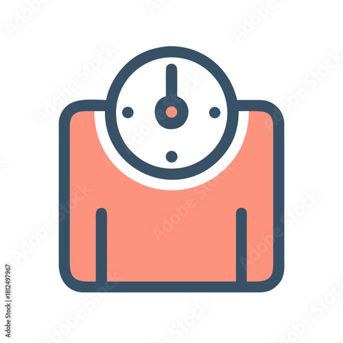 Stylized weight scale icon symbolizing health and wellness on a black background