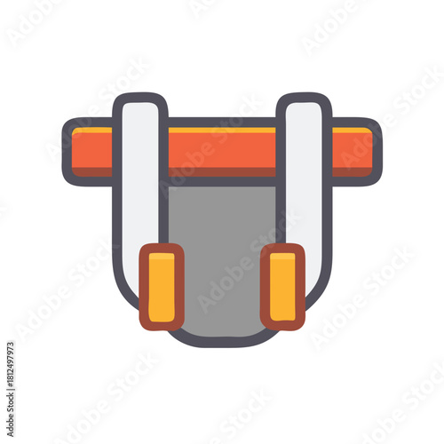 Flat vector illustration of a stylish protective sports pad in various colors