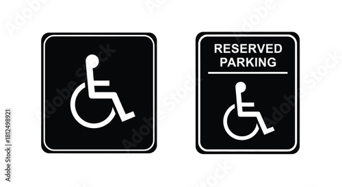 Accessible parking symbols reserved spaces for individuals with disabilities illustrated