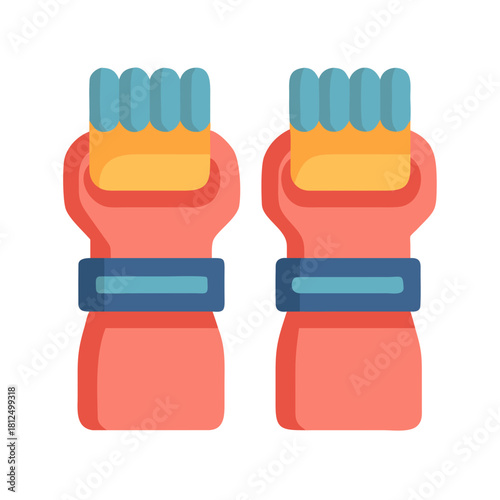 Stylized illustration of wrist weights for fitness, sport, or therapeutic purposes