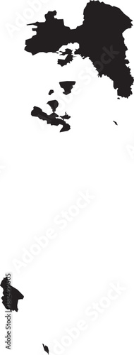 Map of the Attica Region of Greece Isolated Silhouette