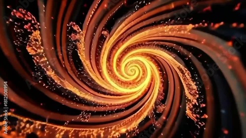Abstract Fiery Digital Vortex Seamless Loop