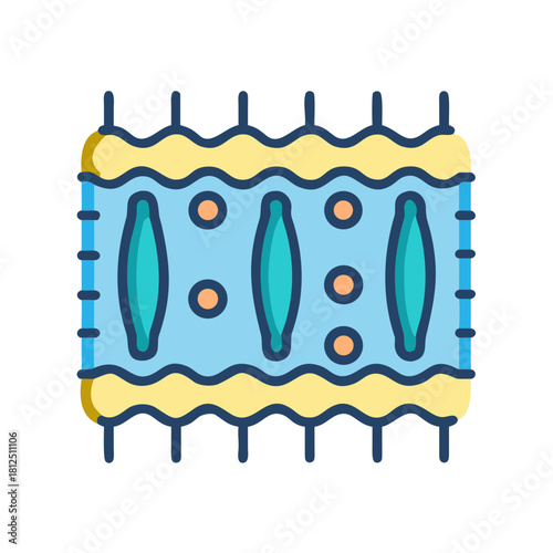 Illustrative graphic of microscopic view under the skin, with cells and hair follicles